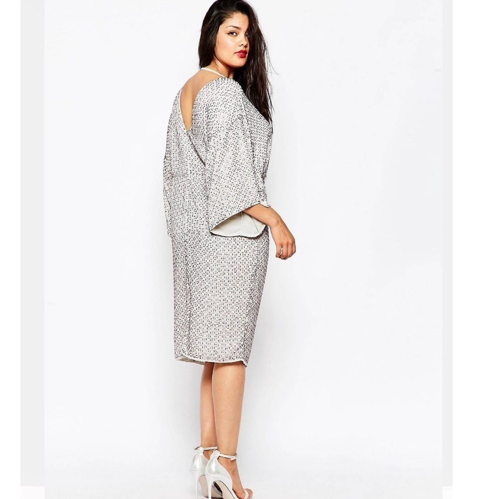 ASOS RED CARPET 16 Sequin Grid Kimono Midi Dress - Picture 3 of 13